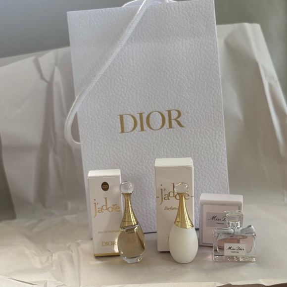 Dior J'adore and Miss Dior Miniature Perfume Collection with Paper bag - Picture 1 of 4